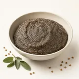 Polenta nera (made from corn semolina and buckwheat flour,) cooked