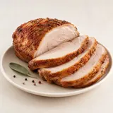Pork, chuck, well done, roast in oven (without addition of fat and salt)