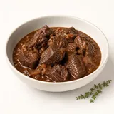 Ragoût de cheval avec sauce, préparé