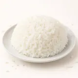 Riz blanc, cuit à l'eau salée (sel non iodé)