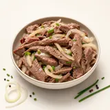 Boiling meat salad, prepared