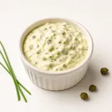 Sauce tartare, avec mayonnaise à l'huile de colza, faite maison