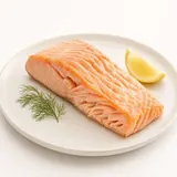 Salmone d'allevamento, filetto, al vapore (senza aggiunta di grassi o sale)