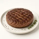 Burger patty (beef), homemade, pan fried (without added fat)