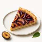 Tarte aux prunes, faite maison, cuite au four (pâte brisée)