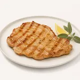 Veal schnitzel, pan fried (without addition of fat and salt)